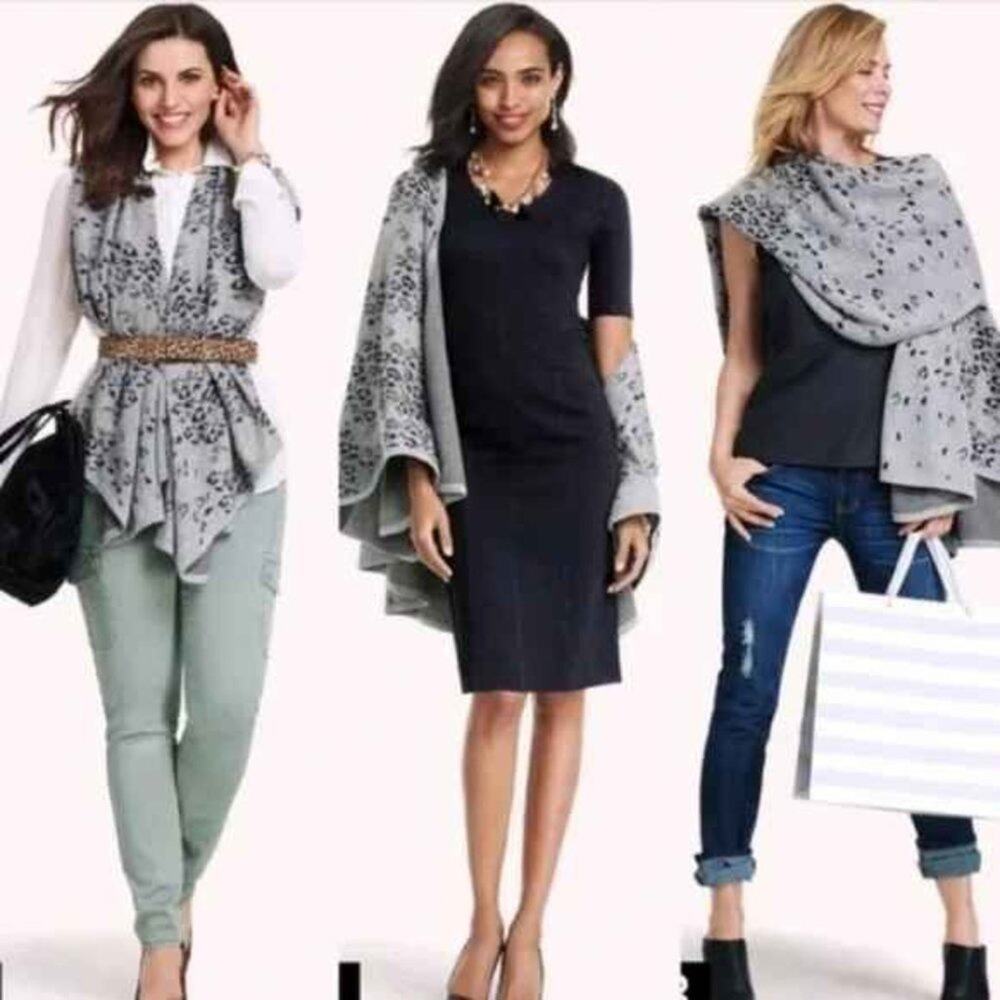 CABI Gigi Leopard Animal Print Knit shawl - 3115